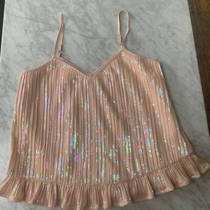 Anthropologie Sequin Strap Top
